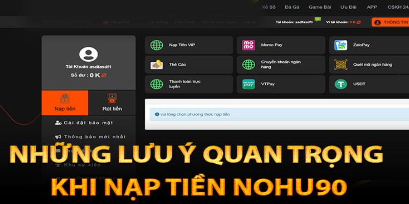 nạp tiền Nohu90